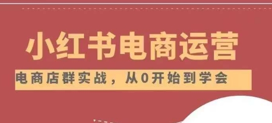小红书店铺运营从小白到大神2.0，从入门到精通网赚库-项目库-轻创网-中创网-福缘网-冒泡网-资源之家-魔方项目库网赚库