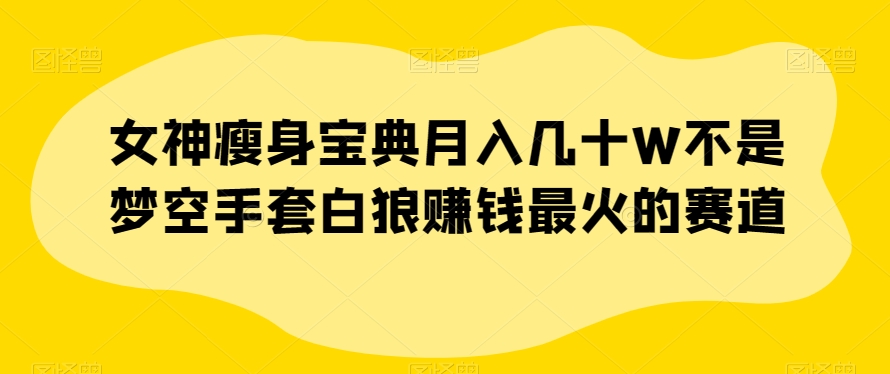 女神瘦身宝典月入几十W不是梦空手套白狼赚钱最火的赛道【揭秘】网赚库-项目库-轻创网-中创网-福缘网-冒泡网-资源之家-魔方项目库网赚库