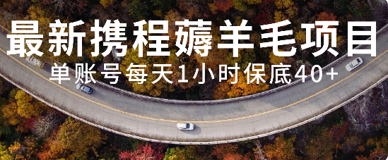 （7995期）最新携程薅羊毛项目，单账号每天1小时保底收益40+，可矩阵操作网赚库-项目库-轻创网-中创网-福缘网-冒泡网-资源之家-魔方项目库网赚库