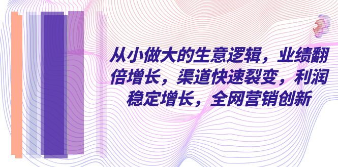 （8044期）从小 做大的生意逻辑，业绩翻倍增长，渠道快速裂变，利润稳定增长，全网…网赚库-项目库-轻创网-中创网-福缘网-冒泡网-资源之家-魔方项目库网赚库