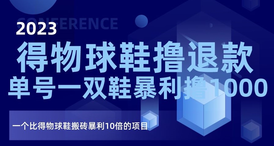 2023得物球鞋撸退款，单号一双鞋暴利撸1000，一个比得物球鞋搬砖暴利10倍的项目【揭秘】网赚库-项目库-轻创网-中创网-福缘网-冒泡网-资源之家-魔方项目库网赚库