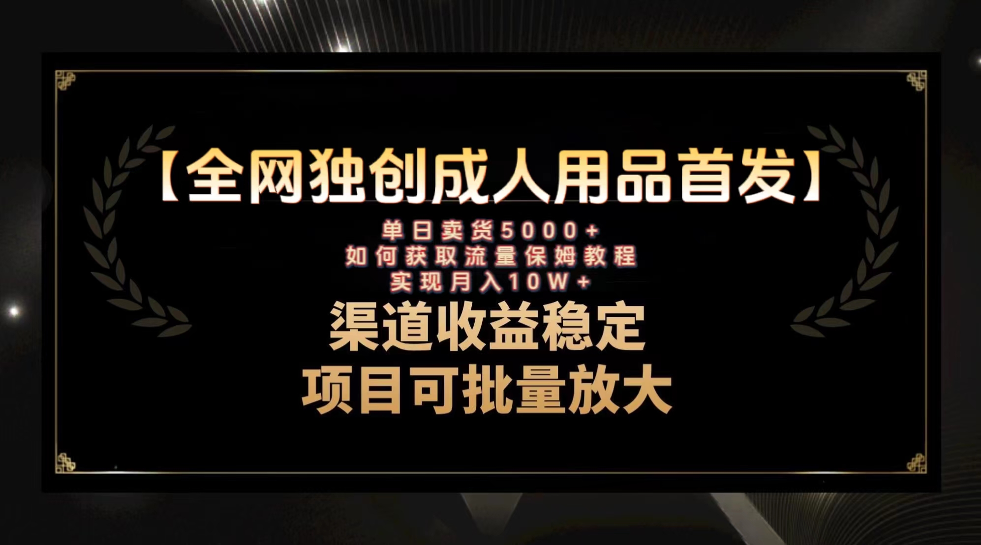 （8128期）最新全网独创首发，成人用品赛道引流获客，月入10w保姆级教程网赚库-项目库-轻创网-中创网-福缘网-冒泡网-资源之家-魔方项目库网赚库