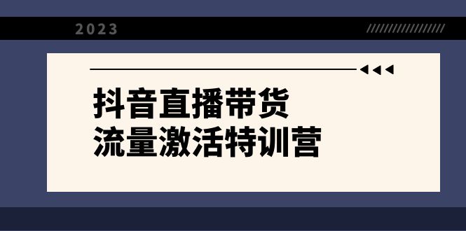 （8185期）抖音直播带货-流量激活特训营，入行新手小白主播必学（21节课+资料）网赚库-项目库-轻创网-中创网-福缘网-冒泡网-资源之家-魔方项目库网赚库
