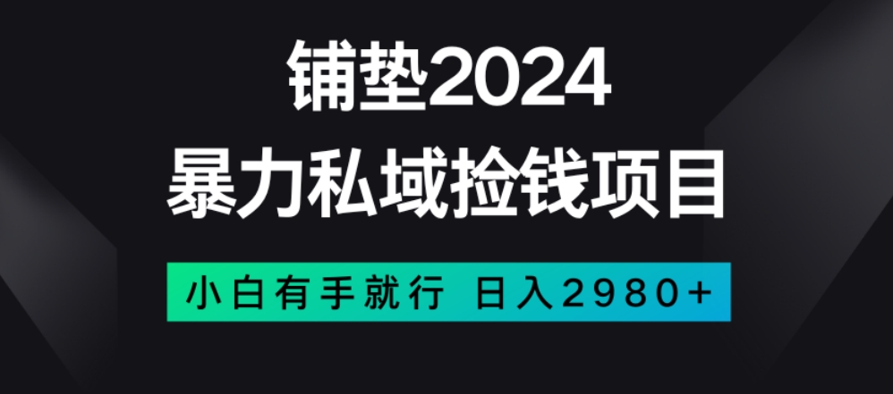 暴力私域捡钱项目，小白无脑操作，日入2980【揭秘】网赚库-项目库-轻创网-中创网-福缘网-冒泡网-资源之家-魔方项目库网赚库