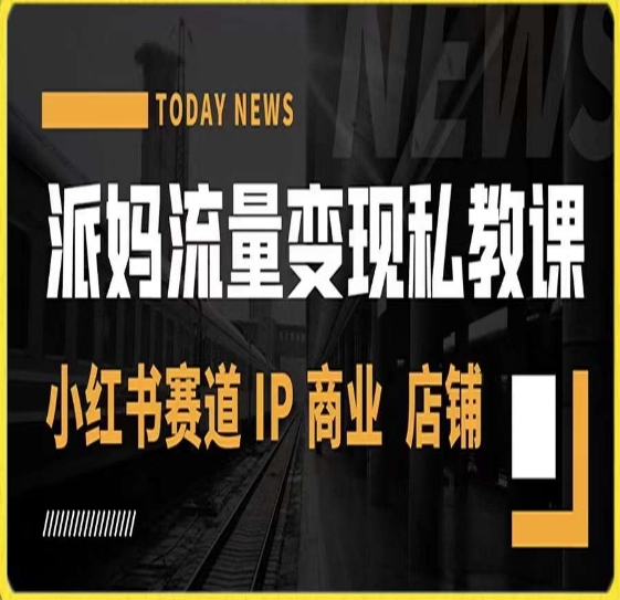 派妈流量变现私教课，小红书赛道IP  商业  店铺网赚库-项目库-轻创网-中创网-福缘网-冒泡网-资源之家-魔方项目库网赚库