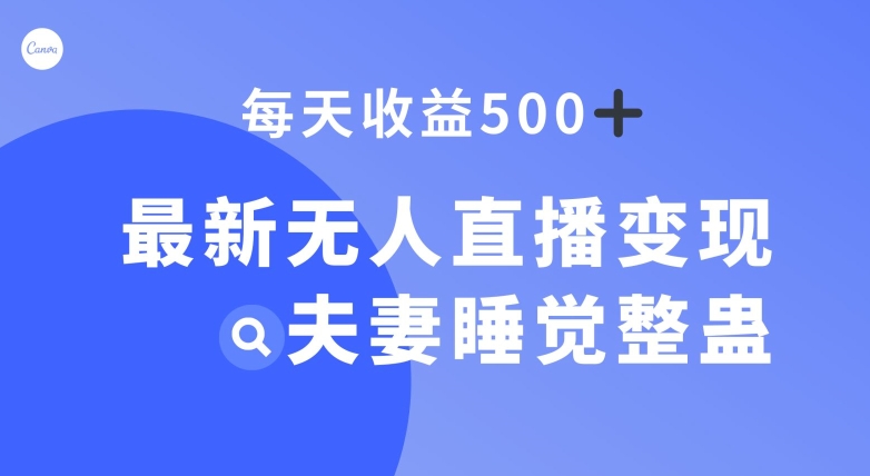 最新无人直播变现，夫妻睡觉整蛊，每天躺赚500+【揭秘】网赚库-项目库-轻创网-中创网-福缘网-冒泡网-资源之家-魔方项目库网赚库