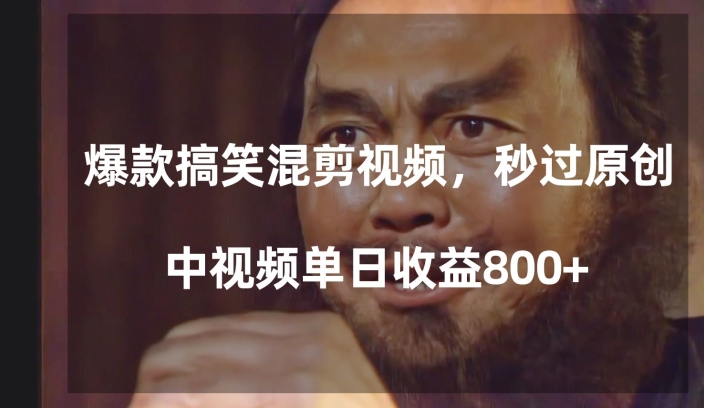爆款搞笑混剪视频，百分百过原创，单日中视频播放收益800+【揭秘】网赚库-项目库-轻创网-中创网-福缘网-冒泡网-资源之家-魔方项目库网赚库