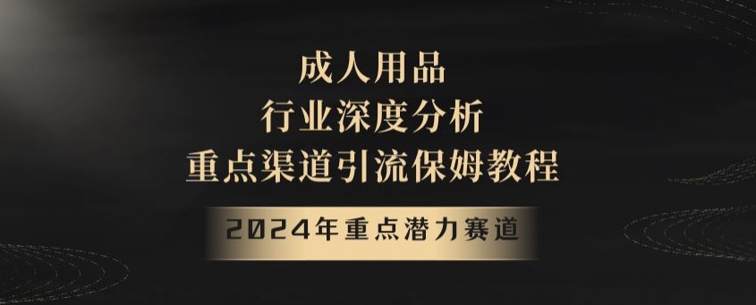 2024年重点潜力赛道，成人用品行业深度分析，重点渠道引流保姆教程【揭秘】网赚库-项目库-轻创网-中创网-福缘网-冒泡网-资源之家-魔方项目库网赚库