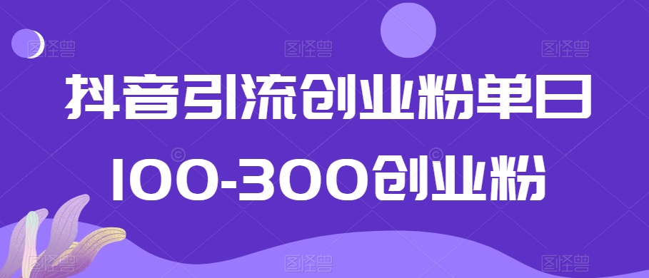 抖音引流创业粉单日100-300创业粉网赚库-项目库-轻创网-中创网-福缘网-冒泡网-资源之家-魔方项目库网赚库