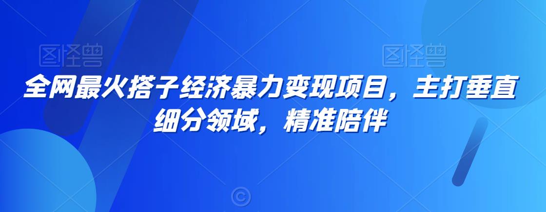 全网最火搭子经济暴力变现项目，主打垂直细分领域，精准陪伴网赚库-项目库-轻创网-中创网-福缘网-冒泡网-资源之家-魔方项目库网赚库