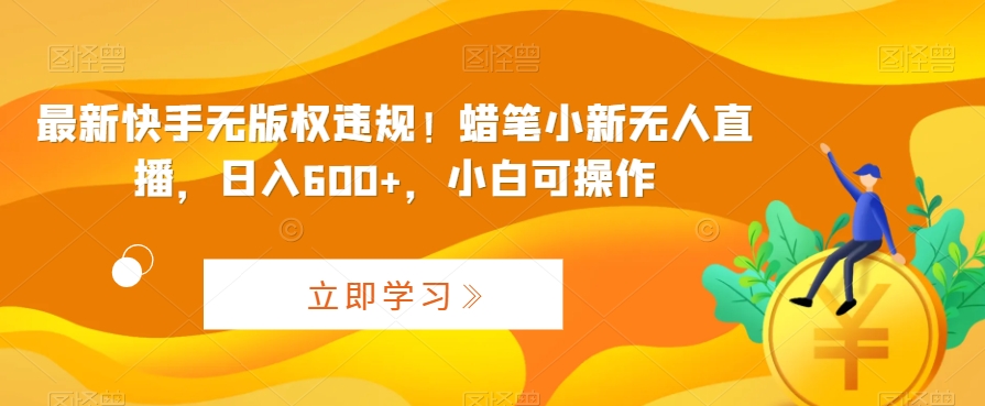 最新快手无版权违规！蜡笔小新无人直播，日入600+，小白可操作网赚库-项目库-轻创网-中创网-福缘网-冒泡网-资源之家-魔方项目库网赚库
