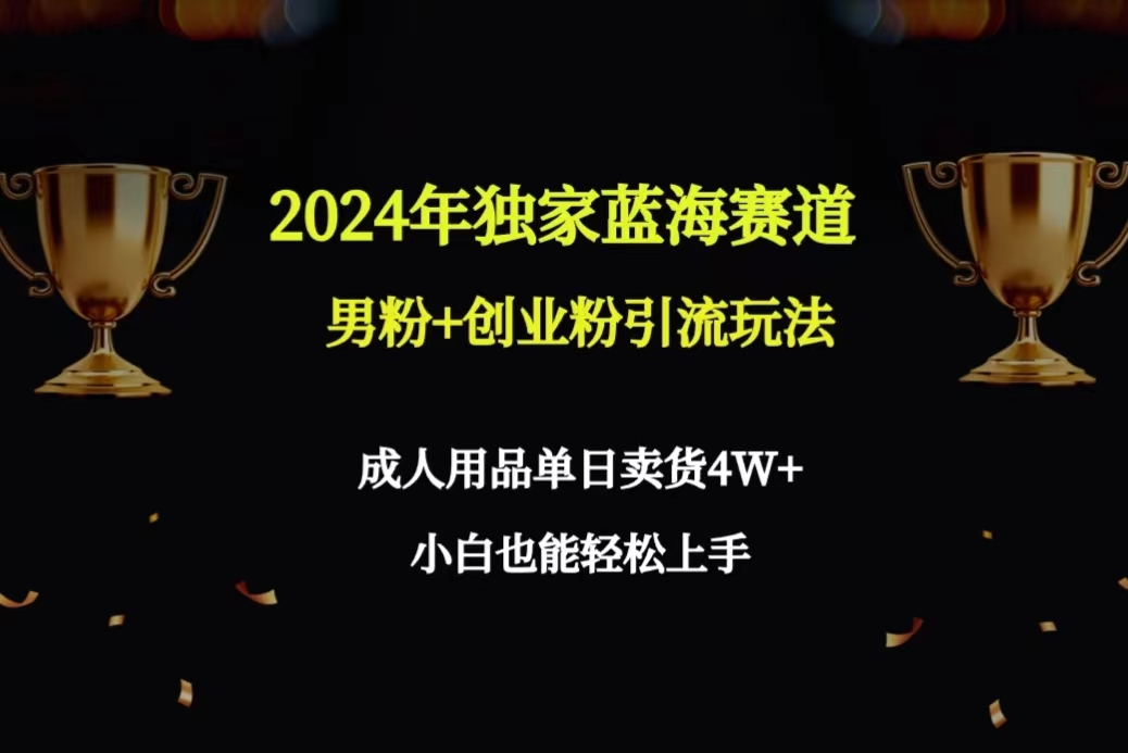 （9111期）2024年独家蓝海赛道男粉+创业粉引流玩法，成人用品单日卖货4W+保姆教程网赚库-项目库-轻创网-中创网-福缘网-冒泡网-资源之家-魔方项目库网赚库