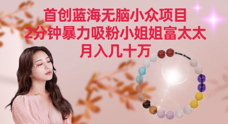 首创蓝海无脑小众项目，2分钟暴力吸粉小姐姐富太太，月入几十万网赚库-项目库-轻创网-中创网-福缘网-冒泡网-资源之家-魔方项目库网赚库