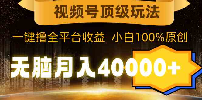 （9281期）视频号顶级玩法，无脑月入40000+，一键撸全平台收益，纯小白也能100%原创网赚库-项目库-轻创网-中创网-福缘网-冒泡网-资源之家-魔方项目库网赚库
