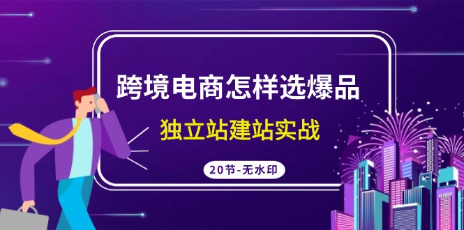 跨境电商怎样选爆品，独立站建站实战（20节高清课）网赚库-项目库-轻创网-中创网-福缘网-冒泡网-资源之家-魔方项目库网赚库