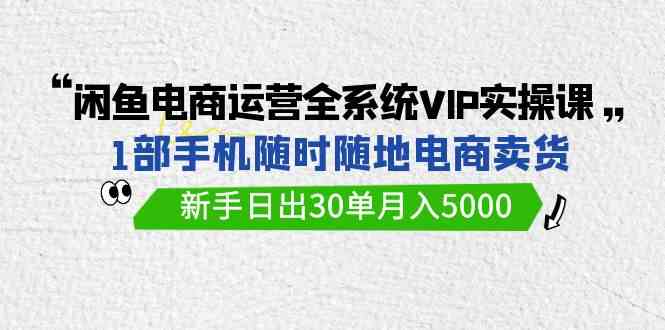 （9547期）闲鱼电商运营全系统VIP实战课，1部手机随时随地卖货，新手日出30单月入5000网赚库-项目库-轻创网-中创网-福缘网-冒泡网-资源之家-魔方项目库网赚库