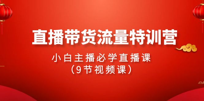 2024直播带货流量特训营，小白主播必学直播课（9节视频课）网赚库-项目库-轻创网-中创网-福缘网-冒泡网-资源之家-魔方项目库网赚库