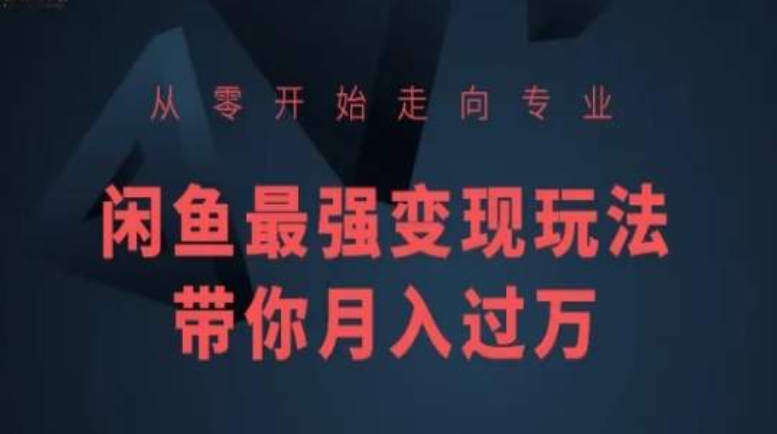 从零开始走向专业，闲鱼最强变现玩法带你月入过万网赚库-项目库-轻创网-中创网-福缘网-冒泡网-资源之家-魔方项目库网赚库