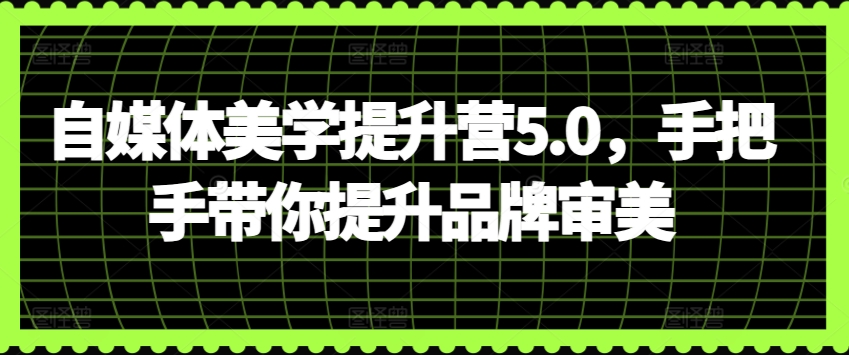 自媒体美学提升营5.0，手把手带你提升品牌审美网赚库-项目库-轻创网-中创网-福缘网-冒泡网-资源之家-魔方项目库网赚库