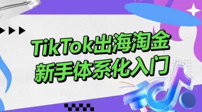 TikTok出海淘金，新手体系化入门，零基础快速入门，掌握短视频、直播带货等引流到变现的知识网赚库-项目库-轻创网-中创网-福缘网-冒泡网-资源之家-魔方项目库网赚库