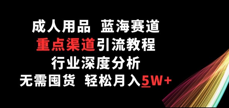 成人用品，蓝海赛道，重点渠道引流教程，行业深度分析，无需囤货，轻松月入5W+网赚库-项目库-轻创网-中创网-福缘网-冒泡网-资源之家-魔方项目库网赚库