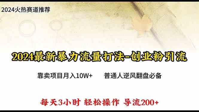 （10151期）2024年最新暴力流量打法，每日导入300+，靠卖项目月入10W+网赚库-项目库-轻创网-中创网-福缘网-冒泡网-资源之家-魔方项目库网赚库