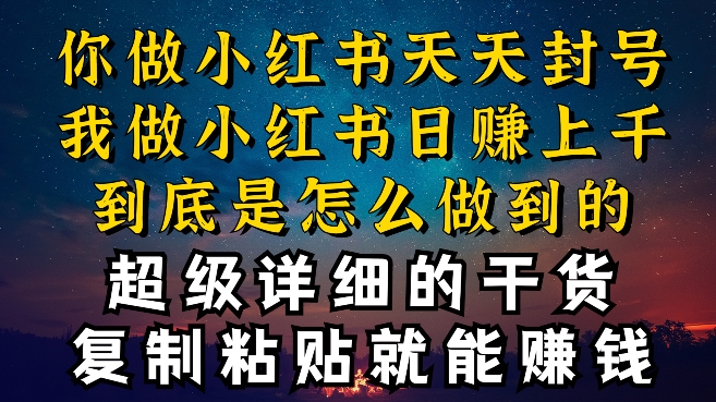 都知道小红书能引流私域变现，可为什么我能一天引流几十人变现上千，但你却频频封号违规被限流网赚库-项目库-轻创网-中创网-福缘网-冒泡网-资源之家-魔方项目库网赚库