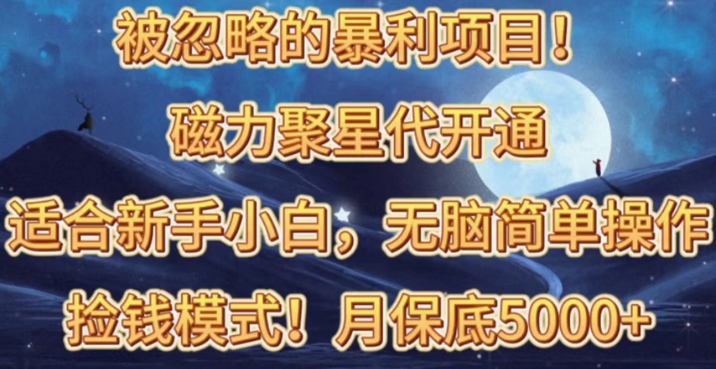 （10245期）被忽略的暴利项目！磁力聚星代开通捡钱模式，轻松月入五六千网赚库-项目库-轻创网-中创网-福缘网-冒泡网-资源之家-魔方项目库网赚库