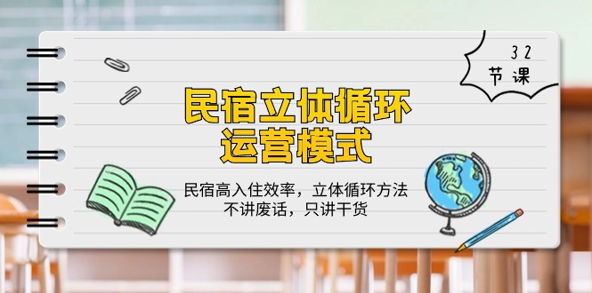 民宿立体循环运营模式：民宿高入住效率，立体循环方法，只讲干货（32节）网赚库-项目库-轻创网-中创网-福缘网-冒泡网-资源之家-魔方项目库网赚库