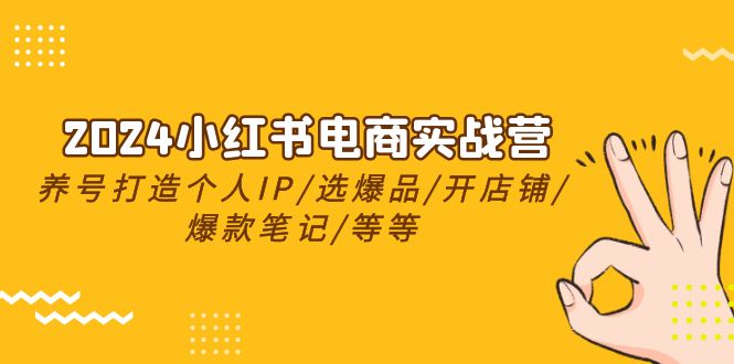 （10376期）2024小红书电商实战营，养号打造IP/选爆品/开店铺/爆款笔记/等等（24节）网赚库-项目库-轻创网-中创网-福缘网-冒泡网-资源之家-魔方项目库网赚库