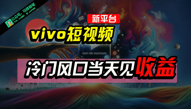 （10390期）全新平台vivo短视频，新风口AI混剪无脑搬运，冷门风口当天见收益，7天…网赚库-项目库-轻创网-中创网-福缘网-冒泡网-资源之家-魔方项目库网赚库