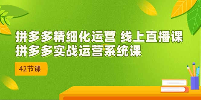 拼多多精细化运营 线上直播课：拼多多实战运营系统课（更新47节）网赚库-项目库-轻创网-中创网-福缘网-冒泡网-资源之家-魔方项目库网赚库