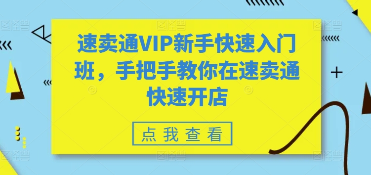 速卖通VIP新手快速入门班，手把手教你在速卖通快速开店网赚库-项目库-轻创网-中创网-福缘网-冒泡网-资源之家-魔方项目库网赚库