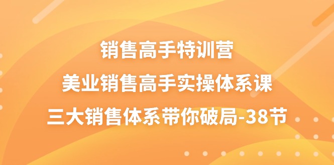 （10939期）销售-高手特训营，美业-销售高手实操体系课，三大销售体系带你破局-38节网赚库-项目库-轻创网-中创网-福缘网-冒泡网-资源之家-魔方项目库网赚库