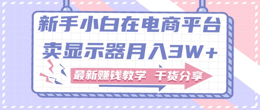 （11053期）新手小白如何做到在电商平台卖显示器月入3W+，最新赚钱教学干货分享网赚库-项目库-轻创网-中创网-福缘网-冒泡网-资源之家-魔方项目库网赚库