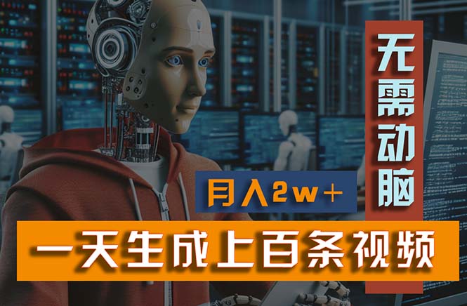 （11115期）新模式！一天生成上百个视频，一个视频多平台分发，实现月入2W+网赚库-项目库-轻创网-中创网-福缘网-冒泡网-资源之家-魔方项目库网赚库