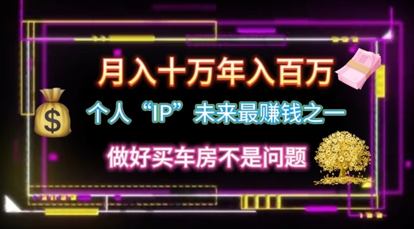个人“ip”月入10w，年入100w网赚库-项目库-轻创网-中创网-福缘网-冒泡网-资源之家-魔方项目库网赚库
