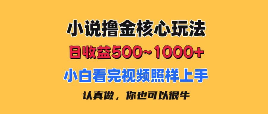 （11461期）小说撸金核心玩法，日收益500-1000+，小白看完照样上手，0成本有手就行网赚库-项目库-轻创网-中创网-福缘网-冒泡网-资源之家-魔方项目库网赚库