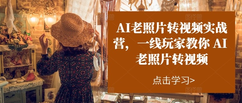 AI老照片转视频实操训练营，一线玩家教你AI老照片转视频网赚库-项目库-轻创网-中创网-福缘网-冒泡网-资源之家-魔方项目库网赚库