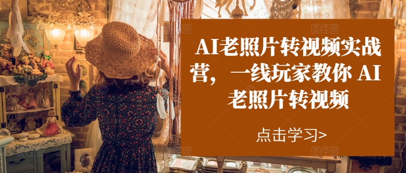 （11477期）AI老照片转视频实操训练营，一线玩家教你AI老照片转视频网赚库-项目库-轻创网-中创网-福缘网-冒泡网-资源之家-魔方项目库网赚库