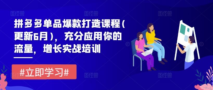 拼多多单品爆款打造课程(更新6月)，充分应用你的流量，增长实战培训网赚库-项目库-轻创网-中创网-福缘网-冒泡网-资源之家-魔方项目库网赚库