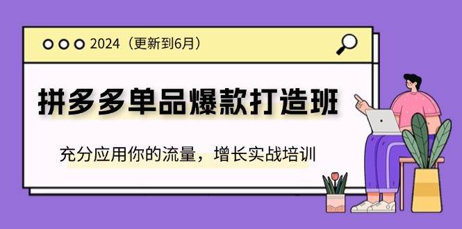 （11556期）2024拼多多-单品爆款打造班(更新6月)，充分应用你的流量，增长实战培训网赚库-项目库-轻创网-中创网-福缘网-冒泡网-资源之家-魔方项目库网赚库