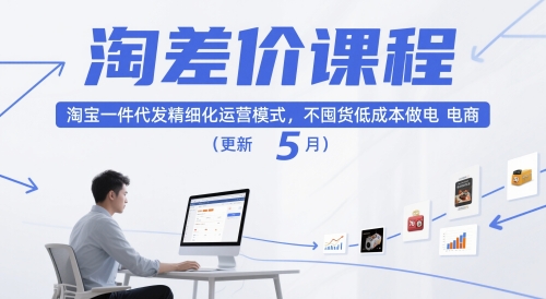 淘差价课程，淘宝一件代发精细化运营模式，不囤货低成本做电商(更新5月)网赚库-项目库-轻创网-中创网-福缘网-冒泡网-资源之家-魔方项目库网赚库