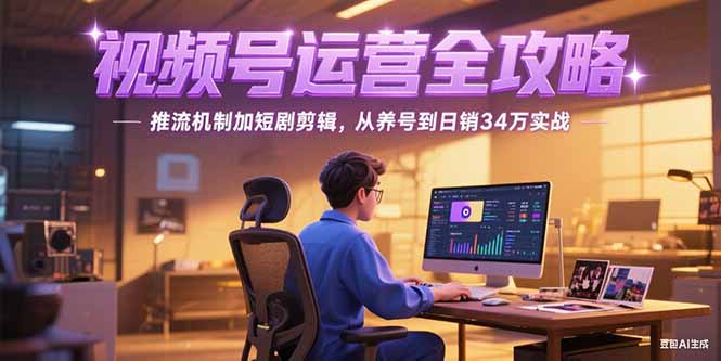 2025视频号运营全攻略，推流机制加短剧剪辑，从养号到日销34万实战网赚库-项目库-轻创网-中创网-福缘网-冒泡网-资源之家-魔方项目库网赚库