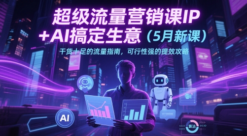 超级流量营销课IP+AI搞定生意(5月新课)干货十足的流量指南，可行性强的提效攻略网赚库-项目库-轻创网-中创网-福缘网-冒泡网-资源之家-魔方项目库网赚库