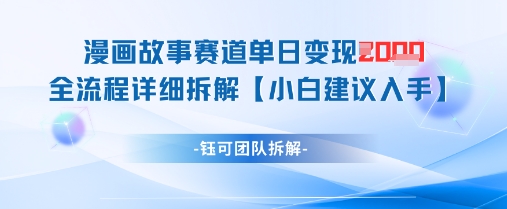 漫画故事赛道单日变现1k+全流程详细拆解网赚库-项目库-轻创网-中创网-福缘网-冒泡网-资源之家-魔方项目库网赚库