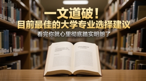 付费文章：一文道破！目前最佳的大学专业选择建议，看完你就心里彻底踏实明朗了网赚库-项目库-轻创网-中创网-福缘网-冒泡网-资源之家-魔方项目库网赚库