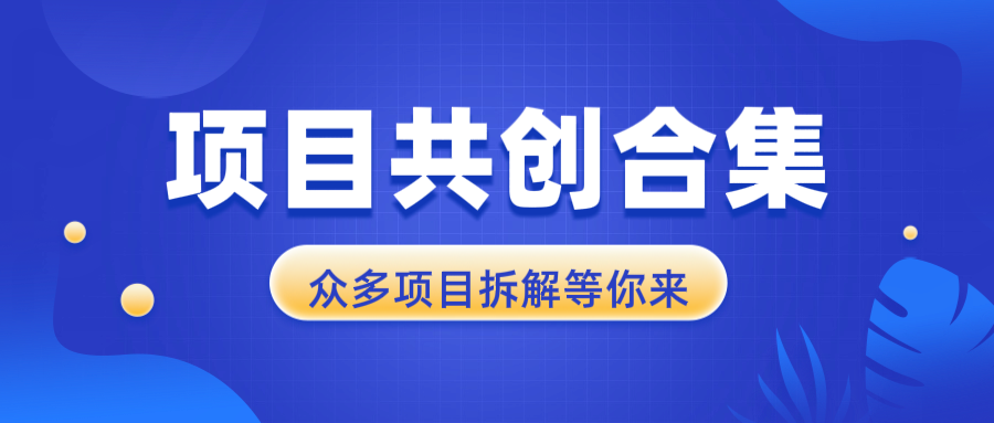 项目共创合集，从0-1全过程拆解，让你迅速找到适合自已的项目网赚库-项目库-轻创网-中创网-福缘网-冒泡网-资源之家-魔方项目库网赚库