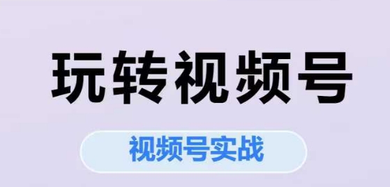 玩转视频号，视频号实战系列课网赚库-项目库-轻创网-中创网-福缘网-冒泡网-资源之家-魔方项目库网赚库