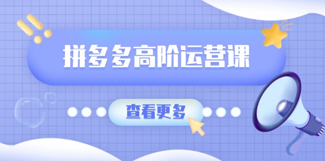 拼多多高阶运营课：极致群爆款玩法，轻付费无尽复制，打造单品爆款之路网赚库-项目库-轻创网-中创网-福缘网-冒泡网-资源之家-魔方项目库网赚库